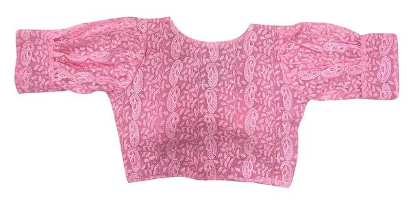 Baby_Pink_Chikankari_Work_Puff_sleevs_Readymade_Blouse_for_women